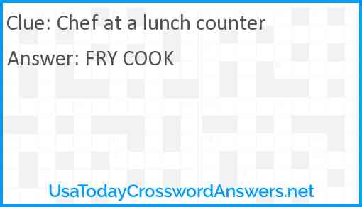 Chef at a lunch counter Answer