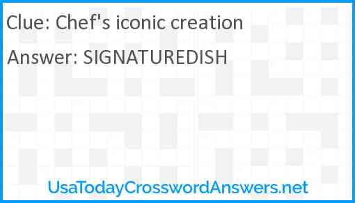 Chef's iconic creation Answer