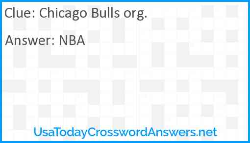 Chicago Bulls org. Answer