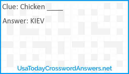 Chicken ___ Answer