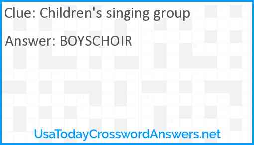 Children's singing group Answer