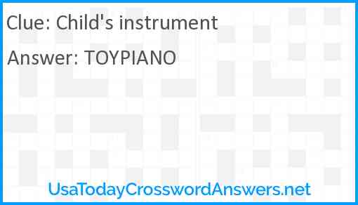 Child's instrument Answer
