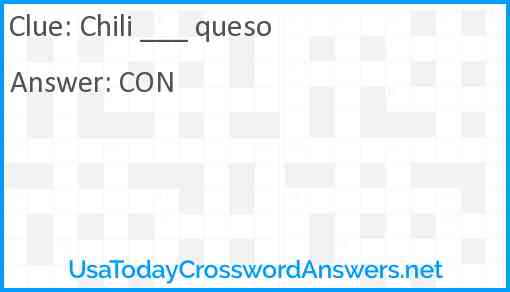 Chili ___ queso Answer