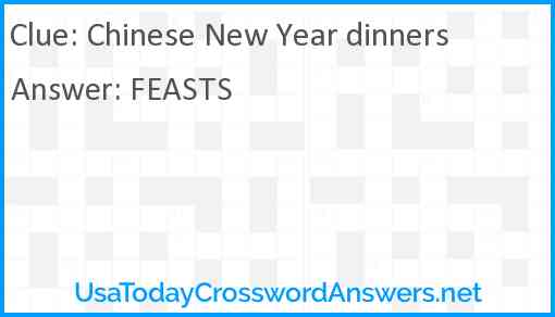 Chinese New Year dinners Answer