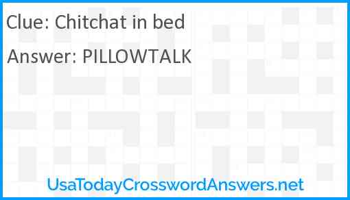 Chitchat in bed Answer
