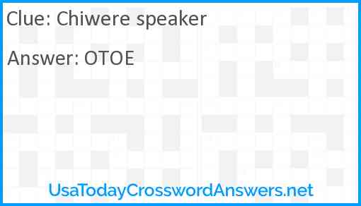 Chiwere speaker Answer