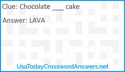 Chocolate ___ cake Answer