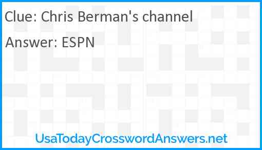 Chris Berman's channel Answer