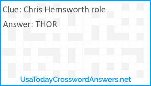 Chris Hemsworth role Answer