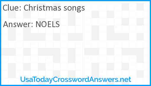 Christmas songs Answer