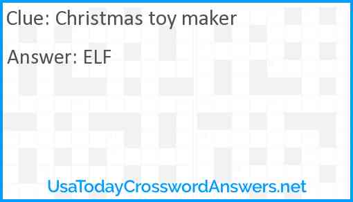 Christmas toy maker Answer