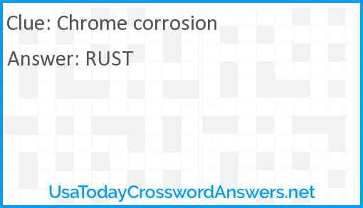 Chrome corrosion Answer