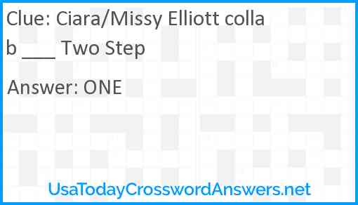 Ciara/Missy Elliott collab ___ Two Step Answer