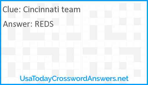 Cincinnati team Answer