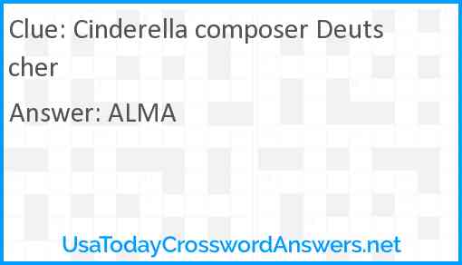 Cinderella composer Deutscher Answer