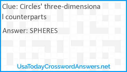 Circles' three-dimensional counterparts Answer