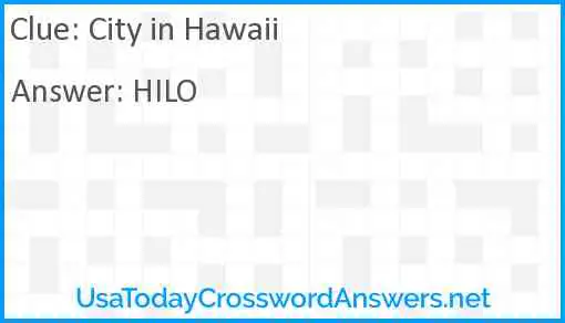 City in Hawaii Answer