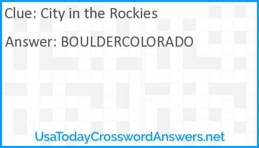 City in the Rockies Answer