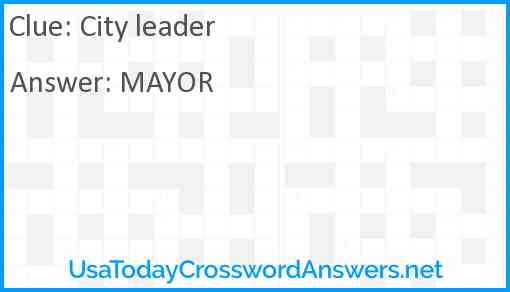 City leader Answer