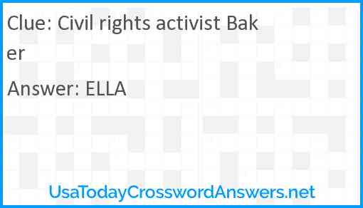 Civil rights activist Baker Answer