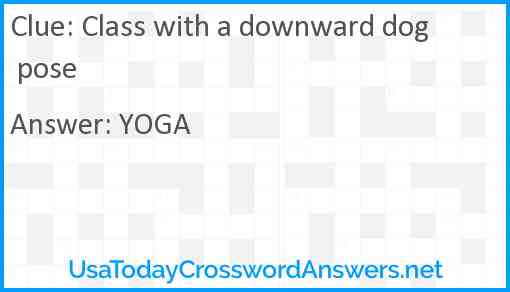 Class with a downward dog pose Answer