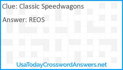 Classic Speedwagons Answer