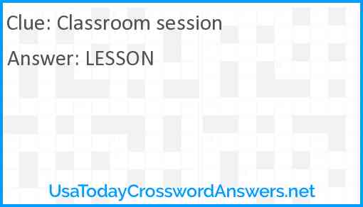 Classroom session Answer