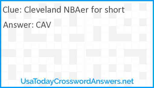 Cleveland NBAer for short Answer