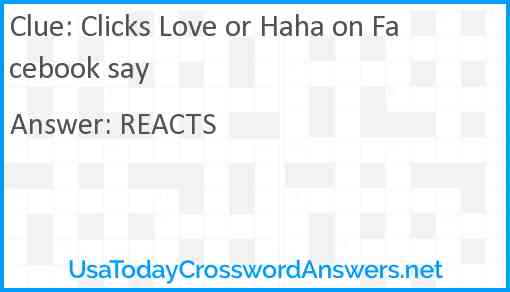 Clicks Love or Haha on Facebook say Answer