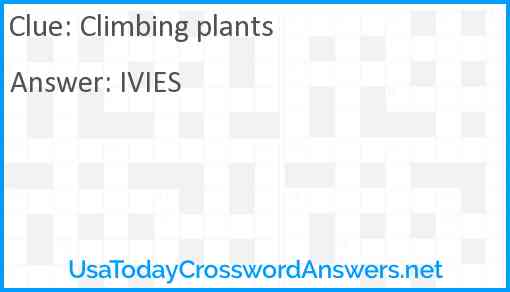 Climbing plants Answer