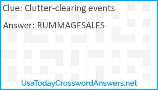 Clutter-clearing events Answer