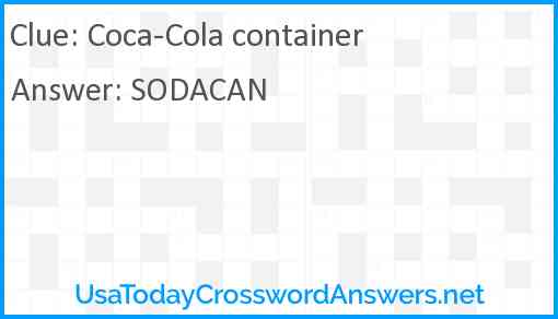 Coca-Cola container Answer