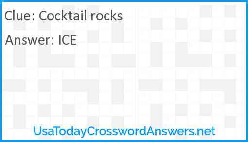 Cocktail rocks Answer