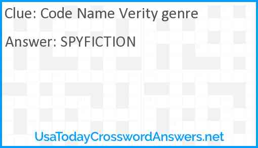 Code Name Verity genre Answer