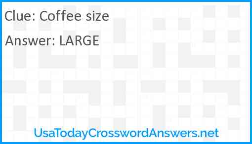 Coffee size Answer