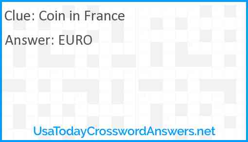 Coin in France Answer