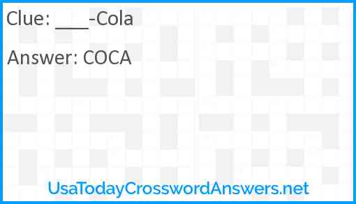 ___-Cola Answer