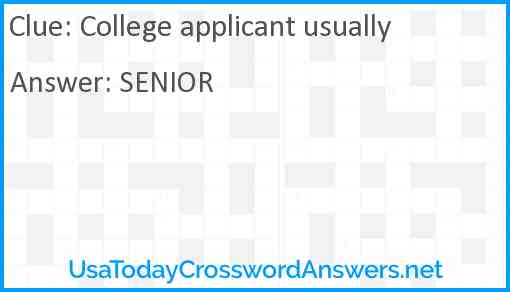 College applicant usually Answer