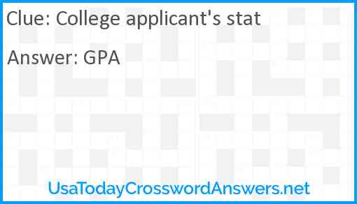 College applicant's stat Answer