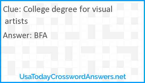 College degree for visual artists Answer