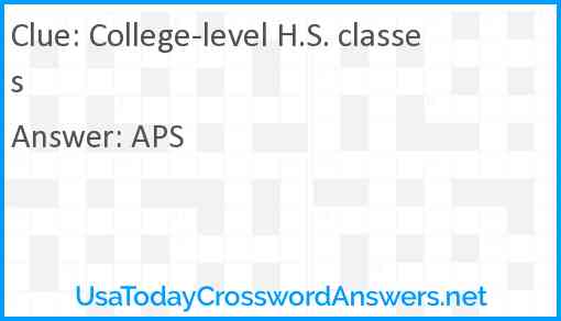 College-level H.S. classes Answer