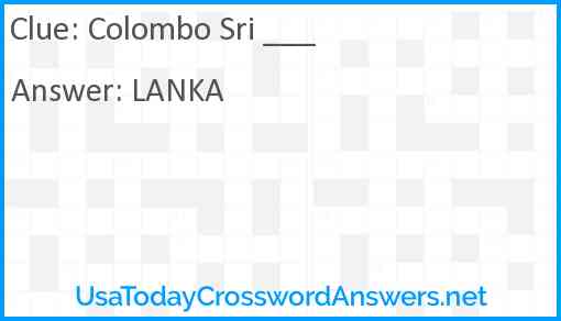Colombo Sri ___ Answer