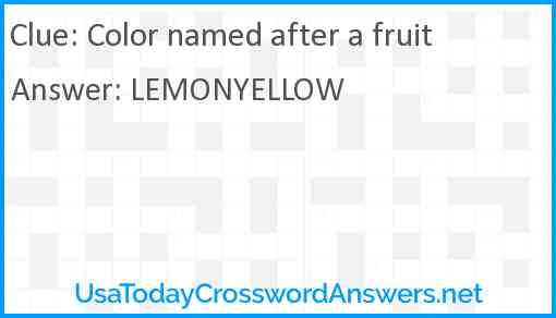 Color named after a fruit Answer