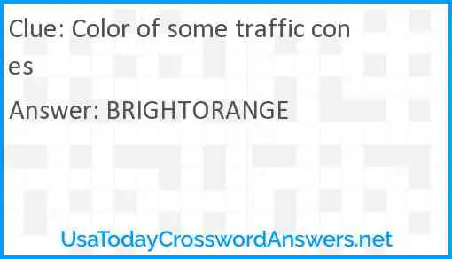 Color of some traffic cones Answer