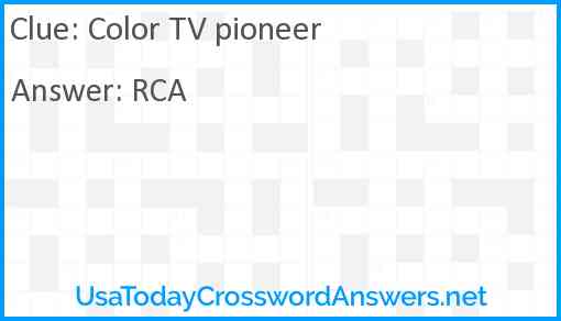 Color TV pioneer Answer