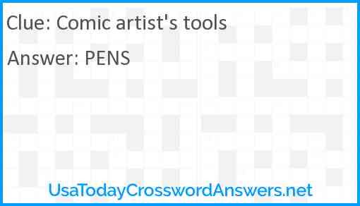 Comic artist's tools Answer