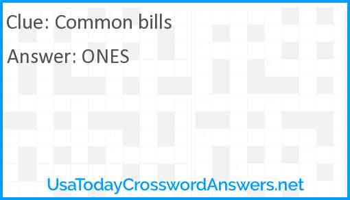 Common bills Answer
