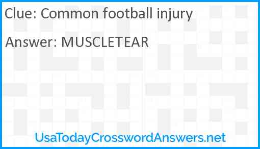 Common football injury Answer