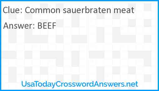 Common sauerbraten meat Answer