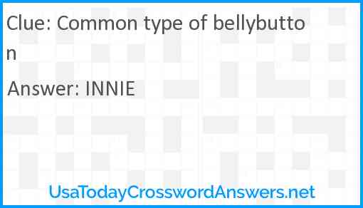 Common type of bellybutton Answer